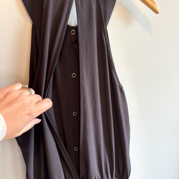 Athleta Sol Black Wide Leg Cropped Jumpsuit - size 6 - Picture 6 of 10